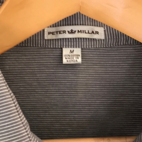 Peter Millar Gray Golf Polo w/ Horizontal Stripes -Willow Point Logo 💎 Nice!
! - Picture 2 of 4